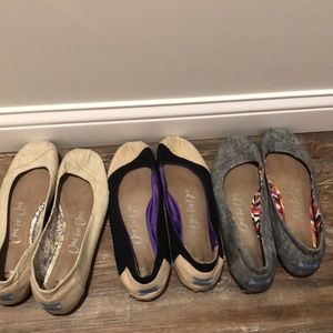 Toms Ballet Flats Lot - size 12